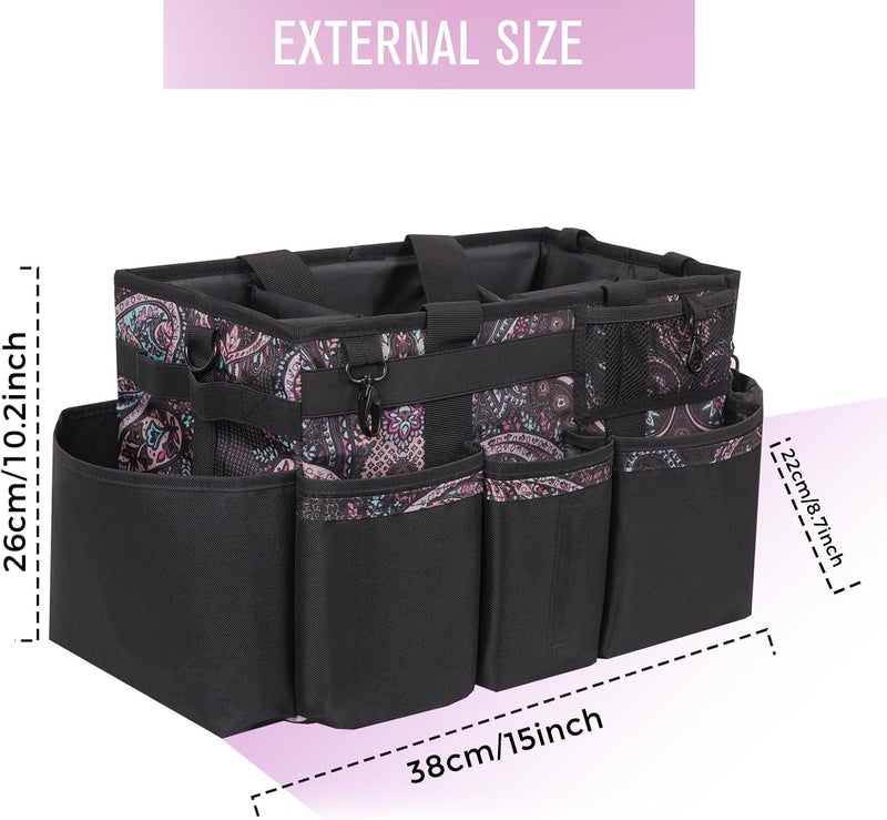 SCAVATA Wearable Cleaning Caddy, Cleaning Caddy Supplies Organizer with Handle & Shoulder Straps for Housekeepers, Under Sink & Car Cleaning Tool Organizers Bag with 4 Foldable Divider (Totem) - Image 5